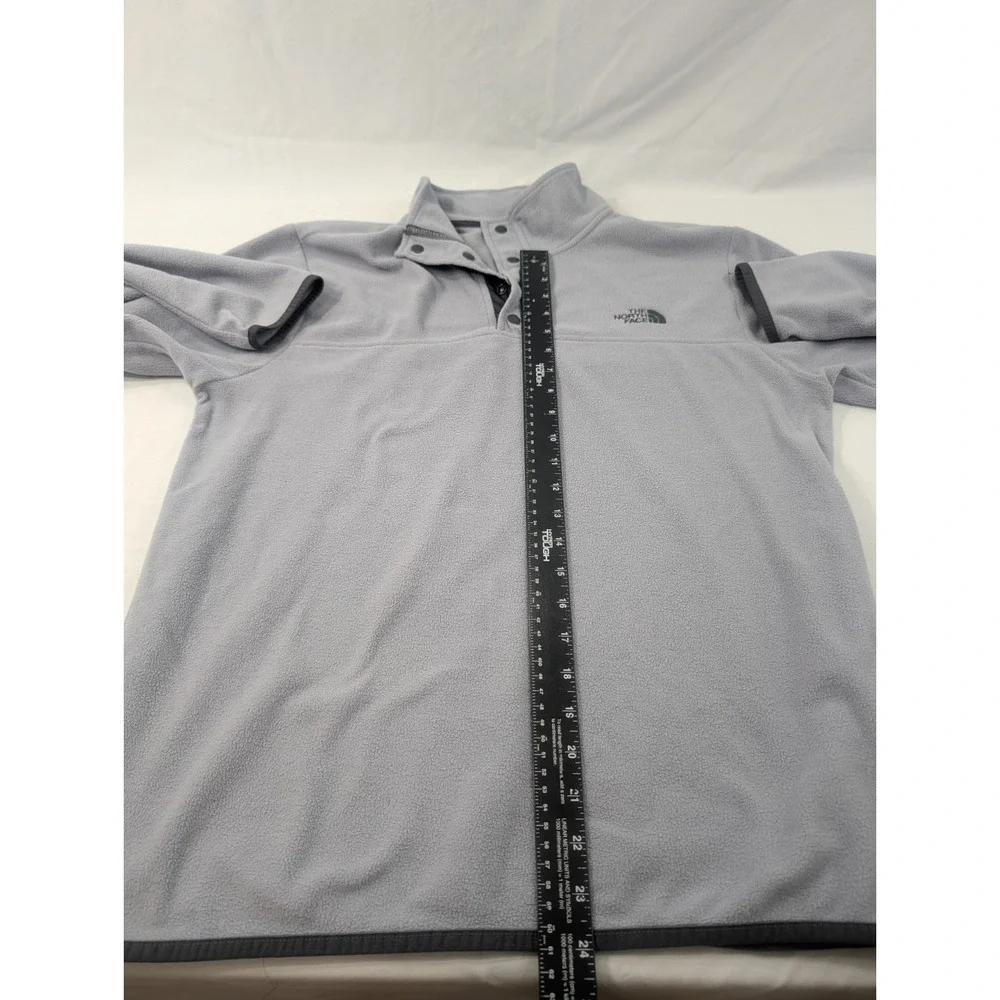 The North Face Sweater Mens Medium Gray Fleece TKA Glacier Snap‎ Neck Pullover